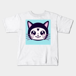 Cartoon cat character icon logo Kids T-Shirt